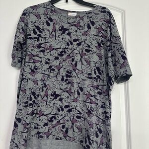 Lularoe Disney Gray and Purple Graphic T-Shirt